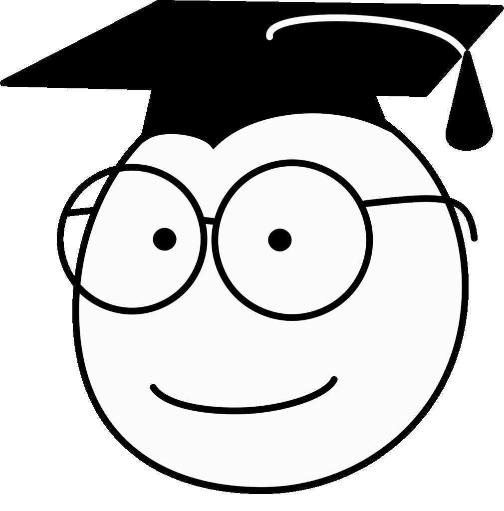 Schematische Darstellung eines Kopfes mit Brille und Doktorhut - Quelle: FreeCliparts auf Pixabay